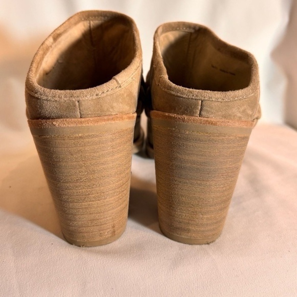 Women's Braided Suede Ankle Mules - Camel - Picture 6 of 8